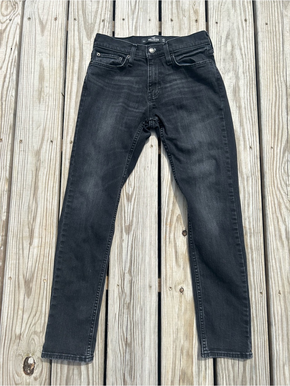 Hollister Epic Flex Men's Skinny Jeans Dark Grey / Faded Black Sz 28×30